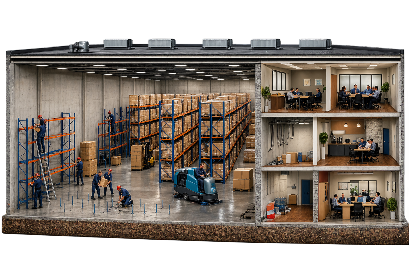 Отделка складских и офисных помещений